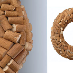 Sola Log Wreath Brown